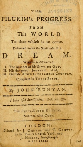 The Pilgrim's Progress book cover by John Bunyan
