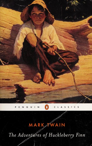 Adventures of Huckleberry Finn book cover by Mark Twain