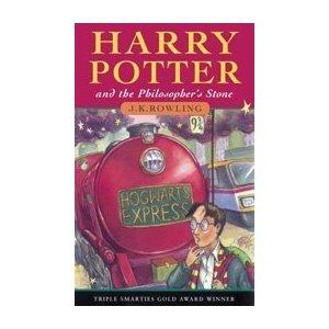 Harry Potter and the Philosopher's Stone book cover by J. K. Rowling